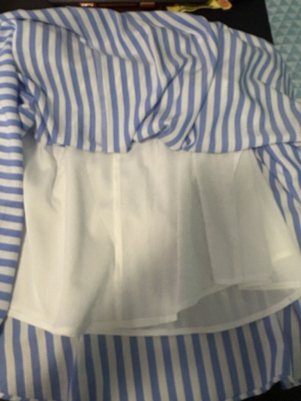 Old Navy Blue and White Striped Cami Fit and Flare Dress Smocked Size S - Picture 9 of 10